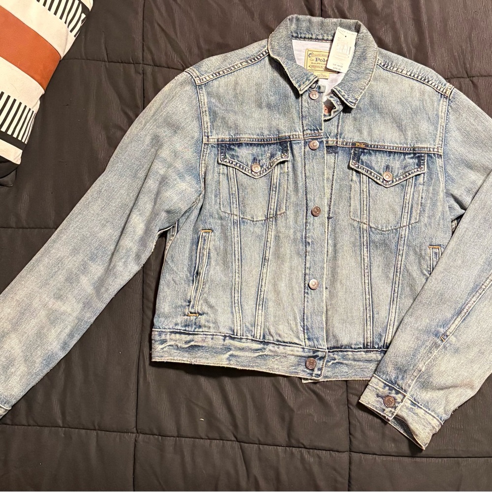 Ralph Lauren Blue Denim Jacket with Bear Print - Picture 2 of 12